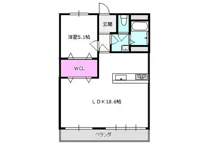 芦田ビル(1LDK/3階)の間取り写真
