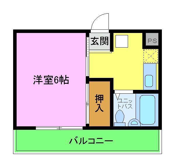 楠古谷マンション(1K/1階)の間取り写真