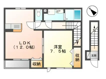 クラッセ表原(1LDK/2階)の間取り写真