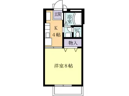 レインボーハイツ(1K/2階)の間取り写真