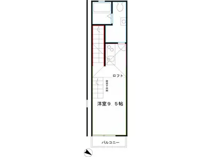 武蔵野テラス(ワンルーム/2階)の間取り写真