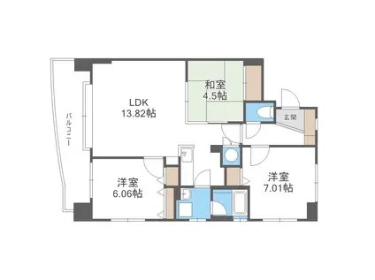 エクシード35(3LDK/10階)の間取り写真