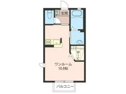 PRENDRE(ワンルーム/1階)の間取り写真