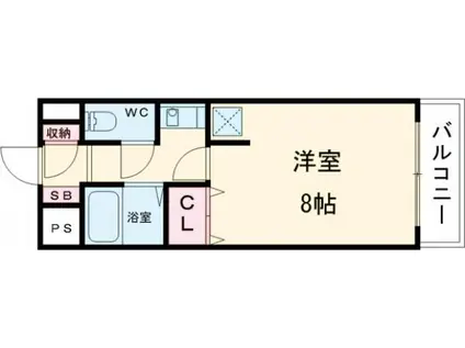 エスポワール大津和(1K/2階)の間取り写真