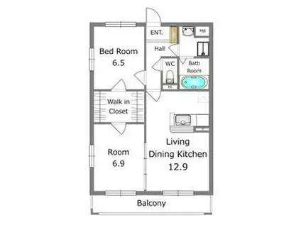 ソル・レヴァンテI(2LDK/3階)の間取り写真