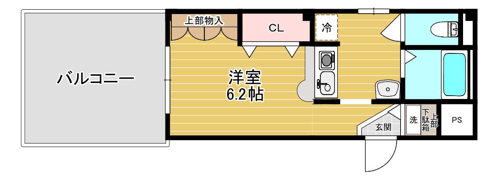 ヴィラコジュカ(1K/2階)の間取り写真