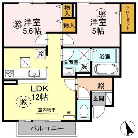 ヴィラ・フォレスティア(2LDK/1階)の間取り写真