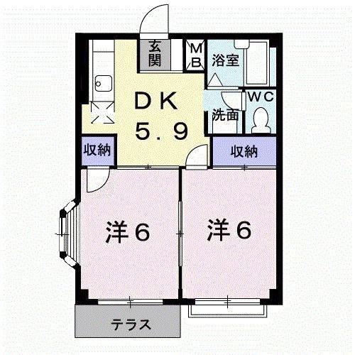 デパートメントアラキ(2DK/1階)の間取り写真