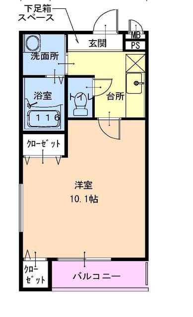 フジパレス東園田(1K/3階)の間取り写真
