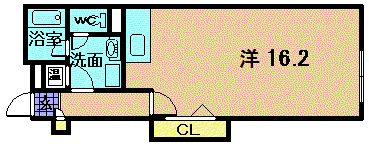 ブランカ万代(ワンルーム/5階)の間取り写真