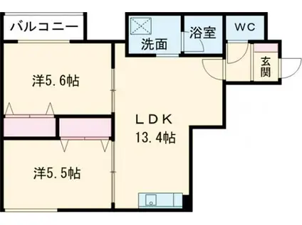 デイトナ(2LDK/5階)の間取り写真