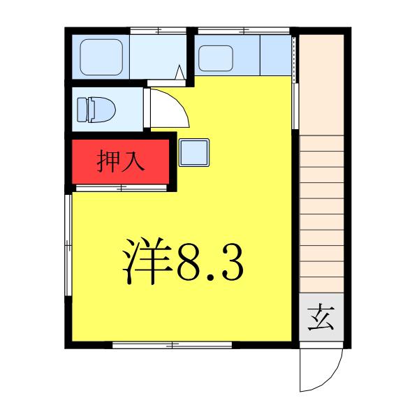 永石ハウス(ワンルーム/2階)の間取り写真