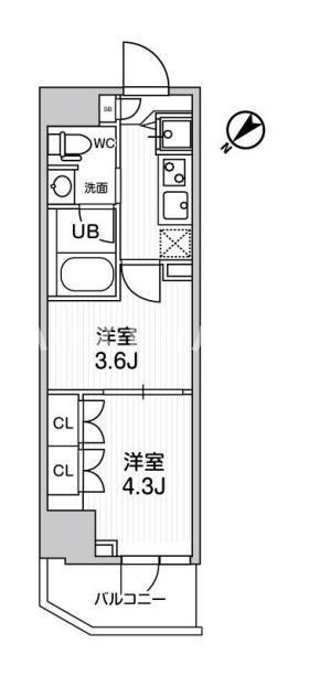 ARKMARK巣鴨STA(2K/8階)の間取り写真