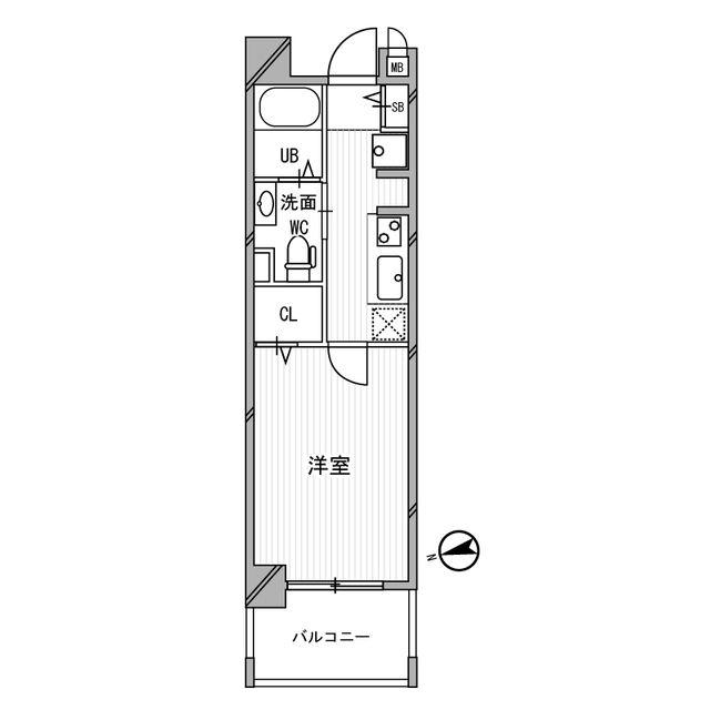 アルファレガーロ 兵庫(1K/3階)の間取り写真