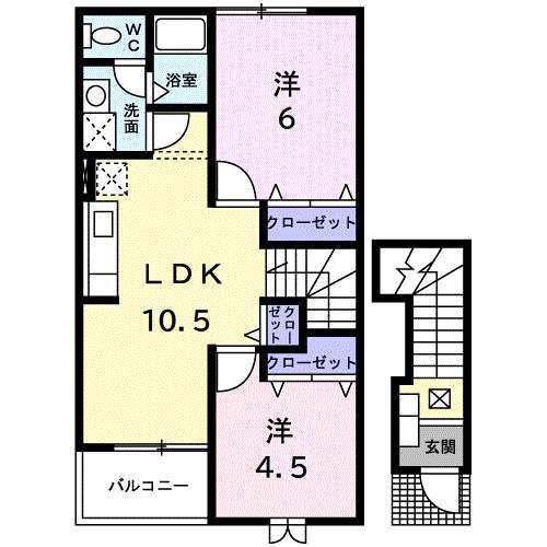 セトルサーノ(2LDK/2階)の間取り写真