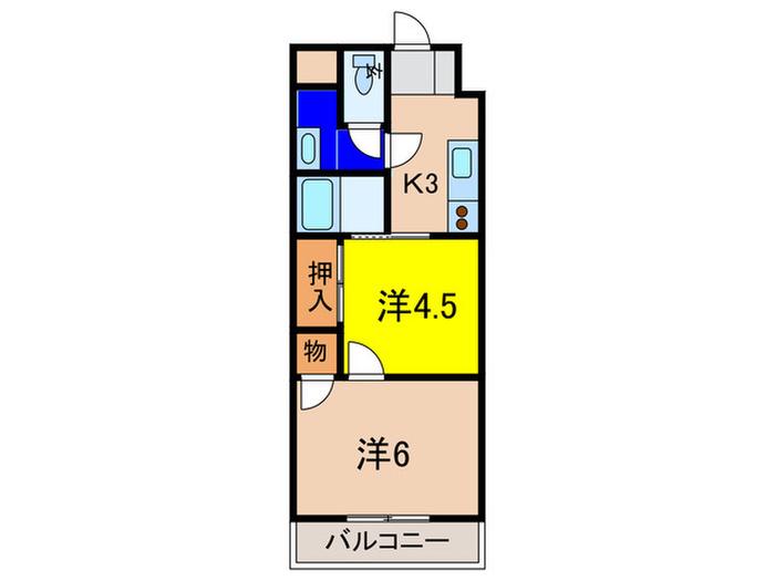 プレアール宝塚泉町(2K/2階)の間取り写真