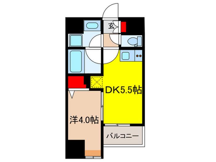 リビオメゾン日本橋久松町(1DK/6階)の間取り写真