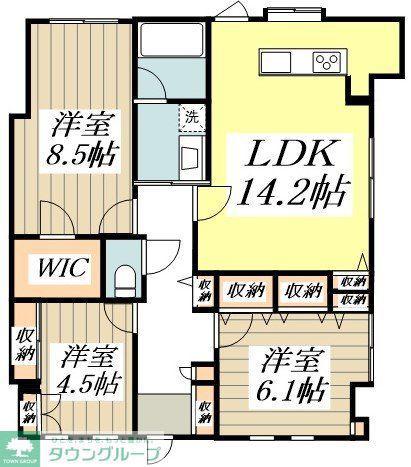 エルエストゥディオ(3LDK/1階)の間取り写真