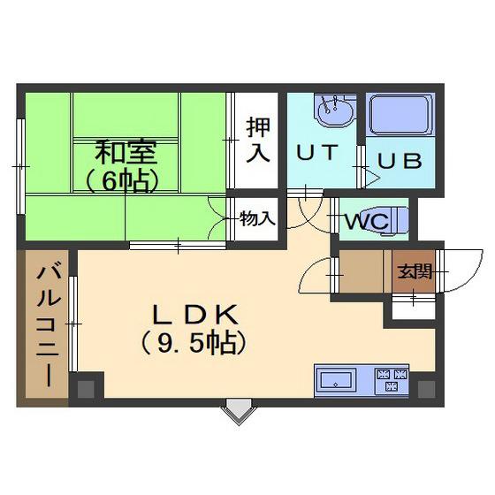 レジェンド五稜郭(1LDK/3階)の間取り写真