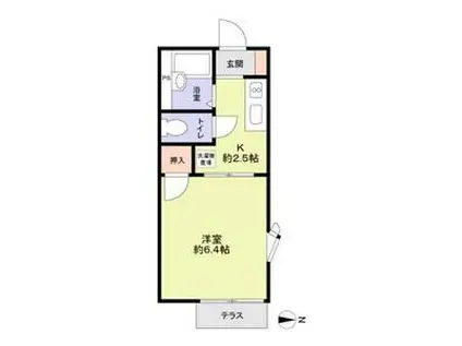 グランドール佐久間(1K/1階)の間取り写真