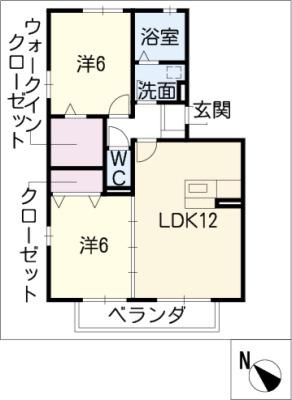 セジュールS・K(2LDK/1階)の間取り写真