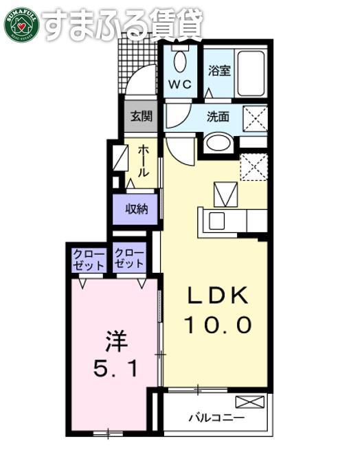 メゾン さくら(1LDK/1階)の間取り写真