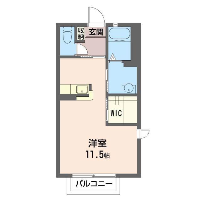 グランパルテールA(ワンルーム/2階)の間取り写真