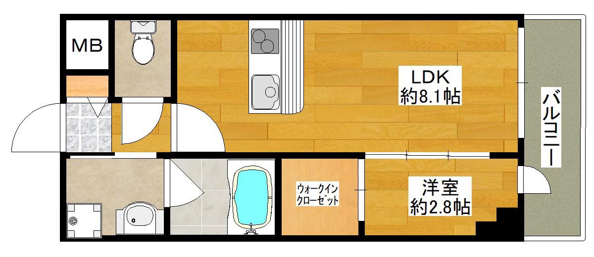 セレニテ江坂グランデ(1LDK/9階)の間取り写真