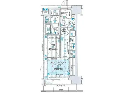 プレサンスレイズ桜山ウエスト(1LDK/13階)の間取り写真