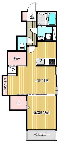 サフィール鷺沼(1LDK/3階)の間取り写真