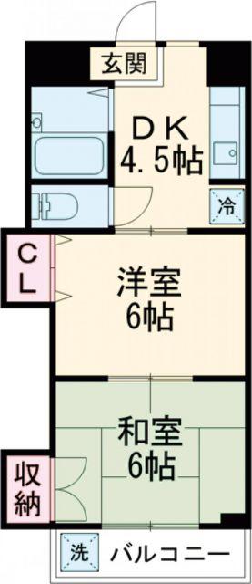 GRANDSTEADY奈良三条(2DK/2階)の間取り写真