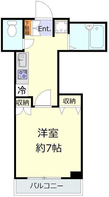 ブルームライフ横浜黄金町(1K/9階)の間取り写真
