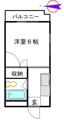 アーバンハイツ篠宮(1K/2階)の間取り写真