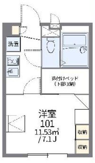 レオパレスアルカンシェル(1K/1階)の間取り写真
