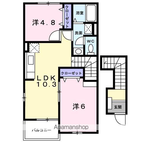 グローブハウス(2LDK/2階)の間取り写真