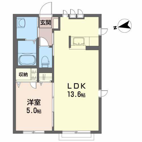 シャーメゾングレース(1LDK/1階)の間取り写真