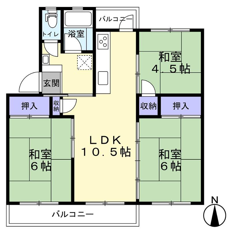 新金岡町3丁D1-18(3LDK/4階)の間取り写真