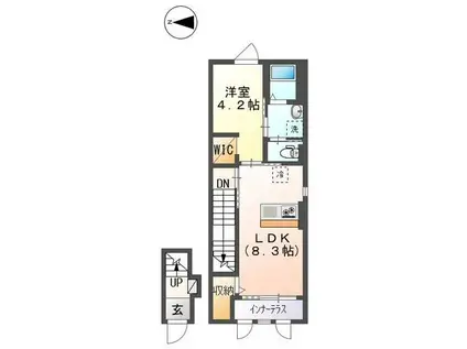 AUBE M(1LDK/2階)の間取り写真