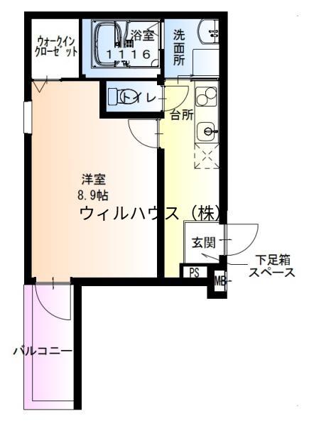 フジパレス百舌鳥駅南2番館(1K/1階)の間取り写真