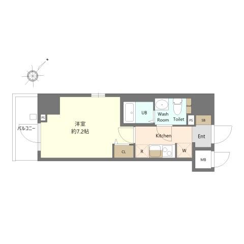 N-STAGE ISEHARAII(1K/7階)の間取り写真