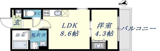 BADGETOMOIEST Ⅱ(1LDK/3階)の間取り写真