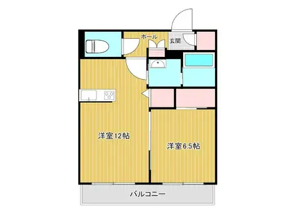 リッツ・リン(1LDK/1階)の間取り写真