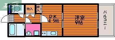 パークサイドナオイ(1DK/3階)の間取り写真