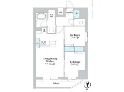 NSパークレジデンス森下(2LDK/4階)の間取り写真