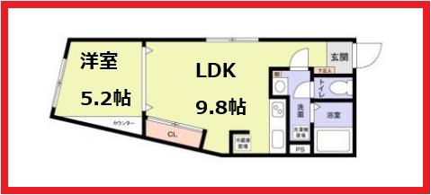エコリュックス(1LDK/3階)の間取り写真