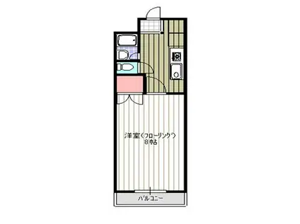 パインリンク津高(1K/8階)の間取り写真