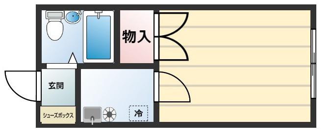 セゾン京山I(1K/2階)の間取り写真