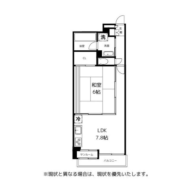 エグゼ富山 9F(1LDK/9階)の間取り写真