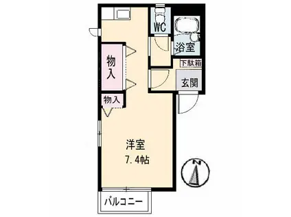 CLIMB勝占(1K/2階)の間取り写真