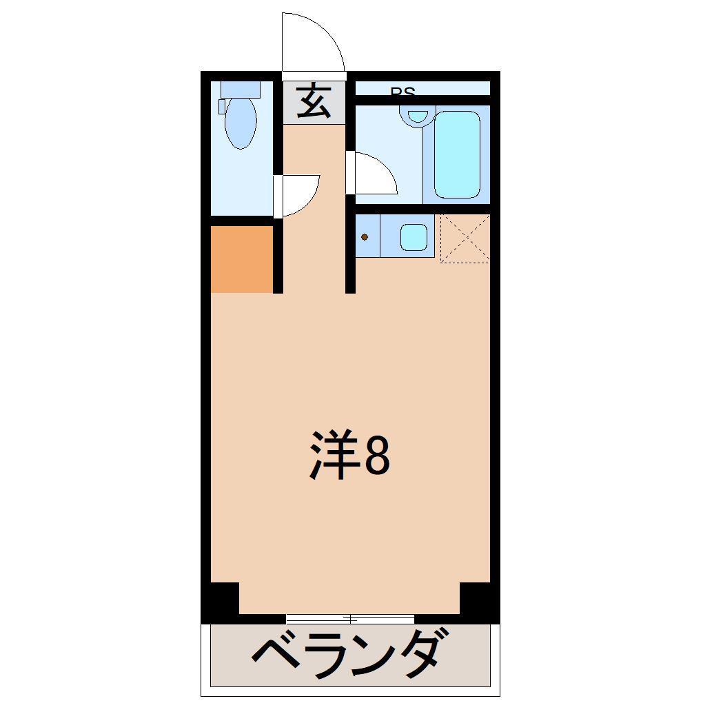 タカラビル(1K/4階)の間取り写真